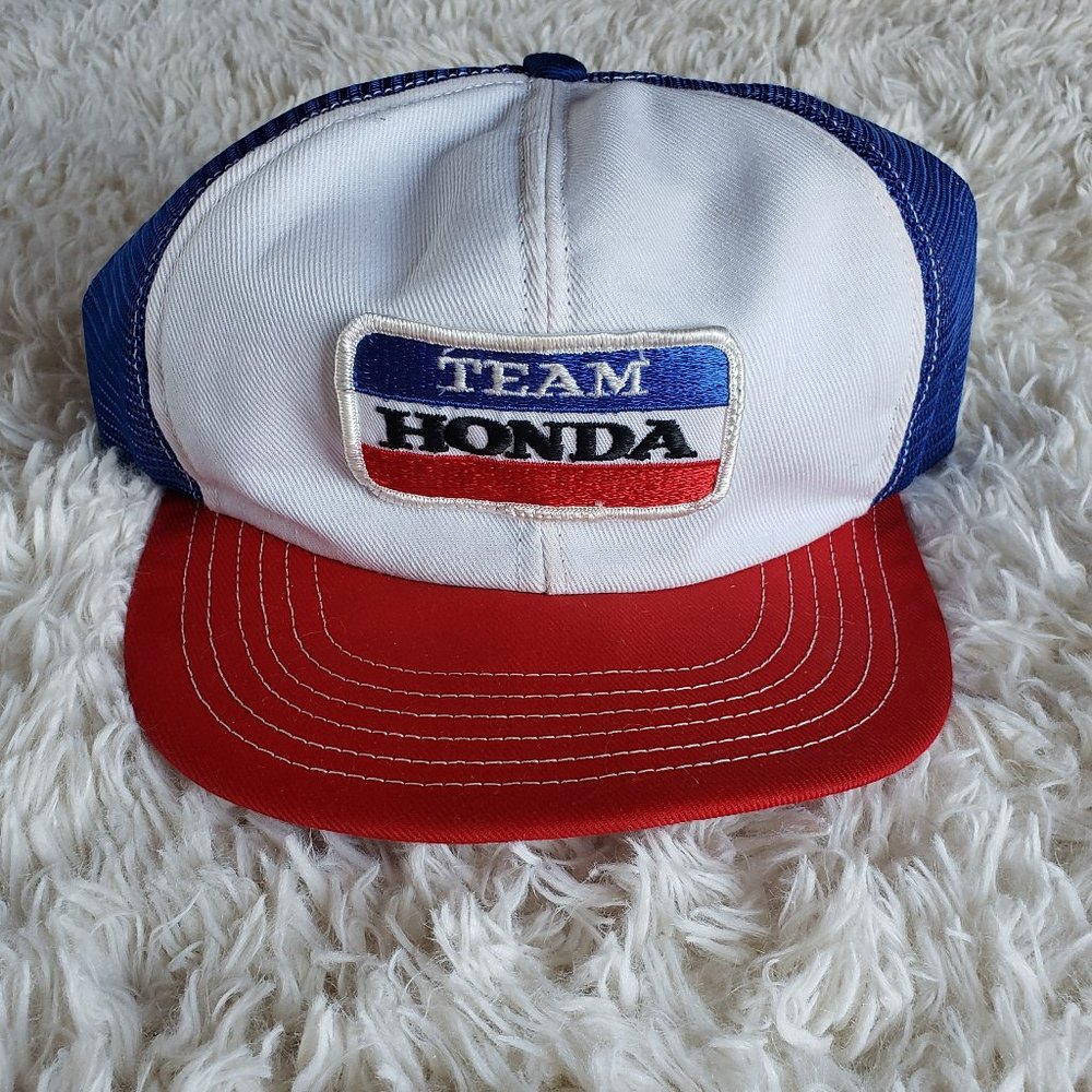 Vintage TEAM HONDA Racing Snap Back Trucker RARE